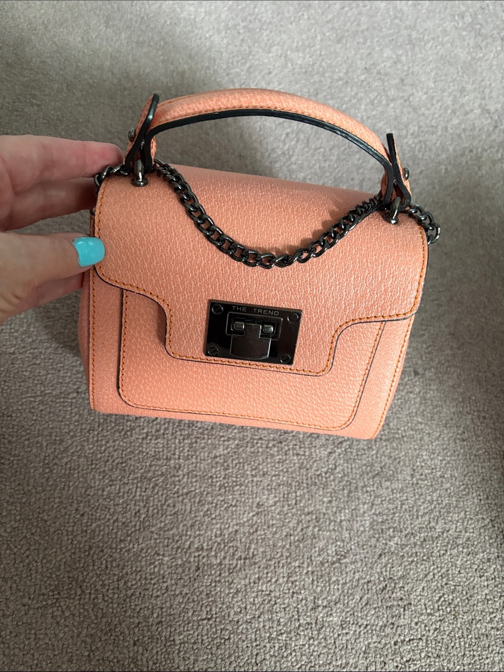 The Trend Peach Orange Top-Handle Crossbody Bag